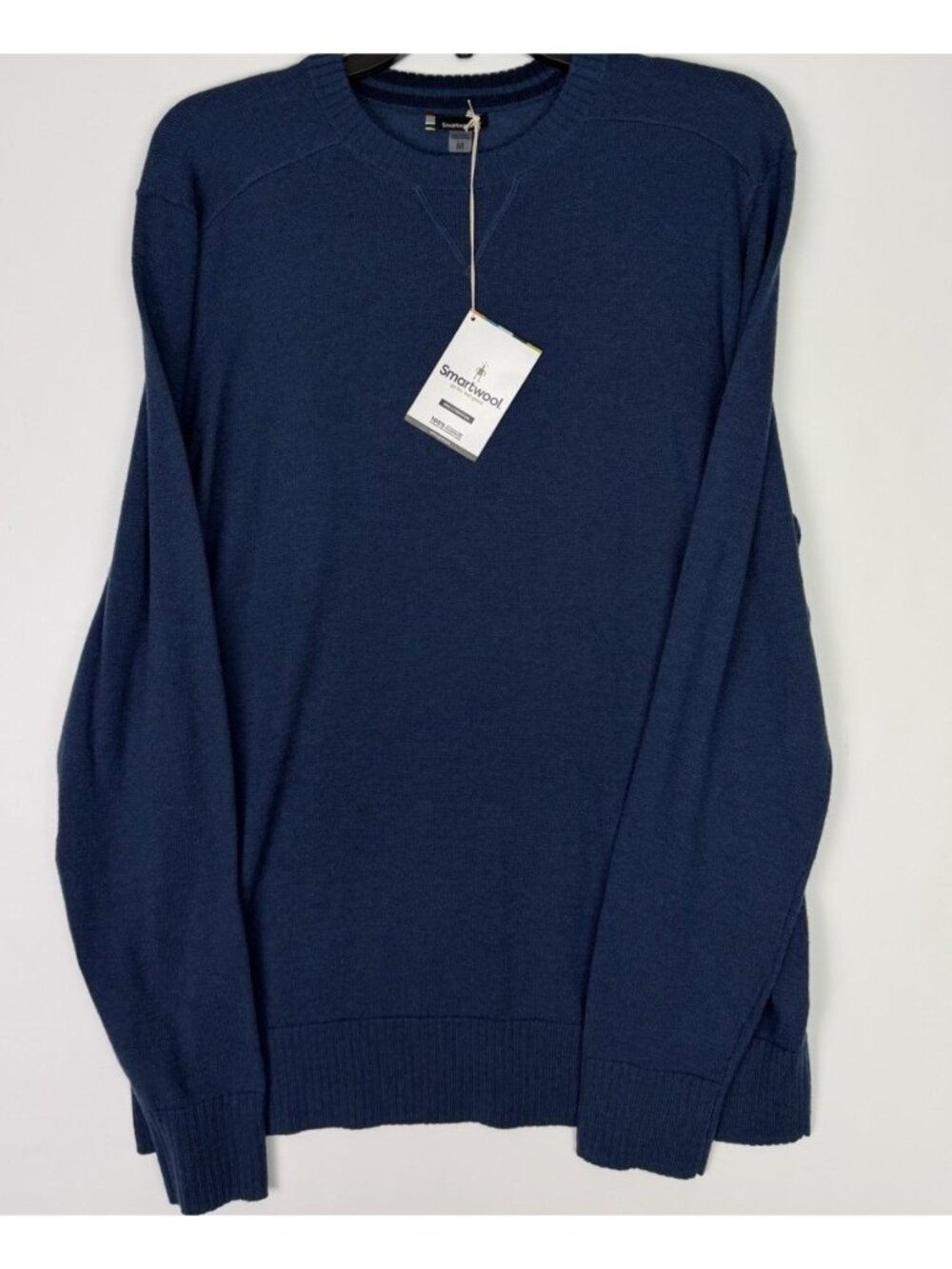 Smartwool Sparwood Crew Sweater Men's Size M Alpine Blue Heather Wool Blend NWT